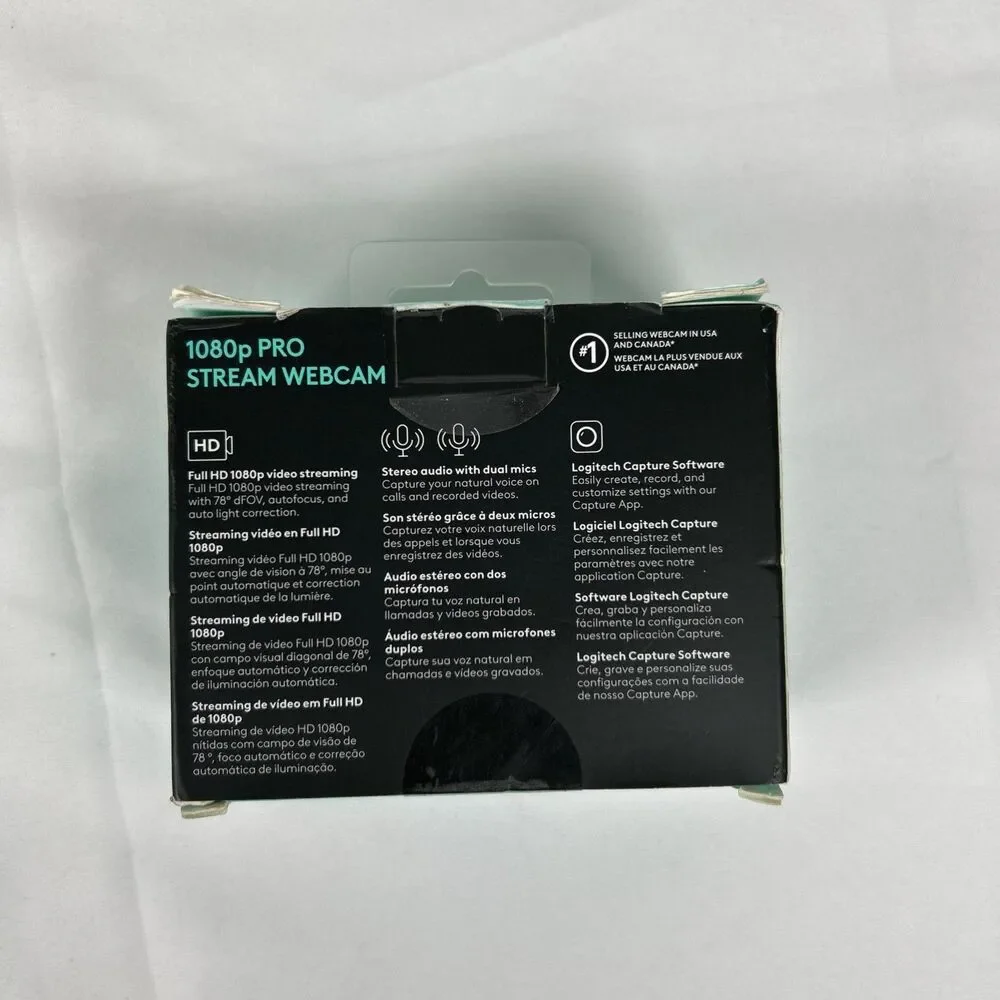 New LogicTech 1080p Pro Stream WEBCAM Webcam 960-001211 NEW SEALED